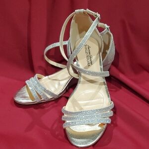 Badgley Mischka Silver Strappy Heels for Special Occasions